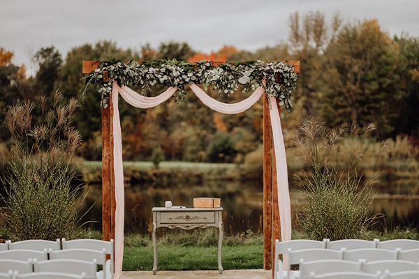 Ceremony with pond